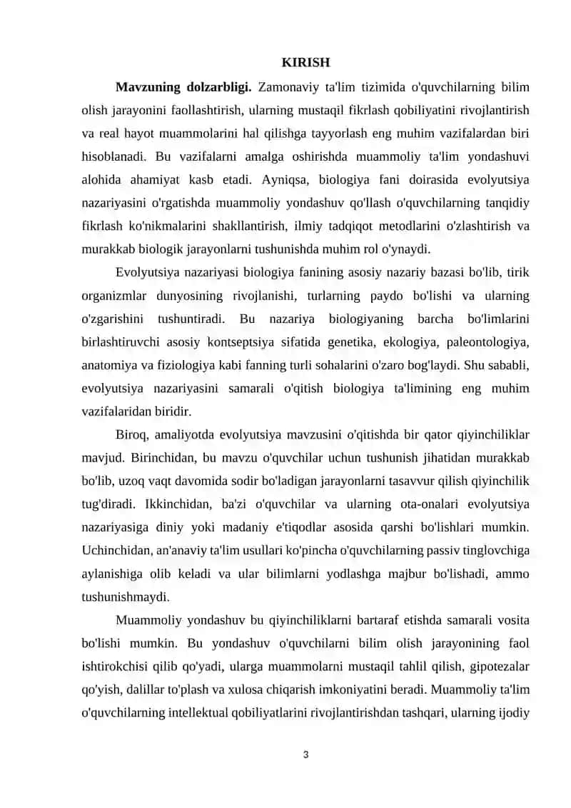 EVOLYUTSION TA'LIMNI O’QITISHDA MUAMMOLIY YONDASHUV 3