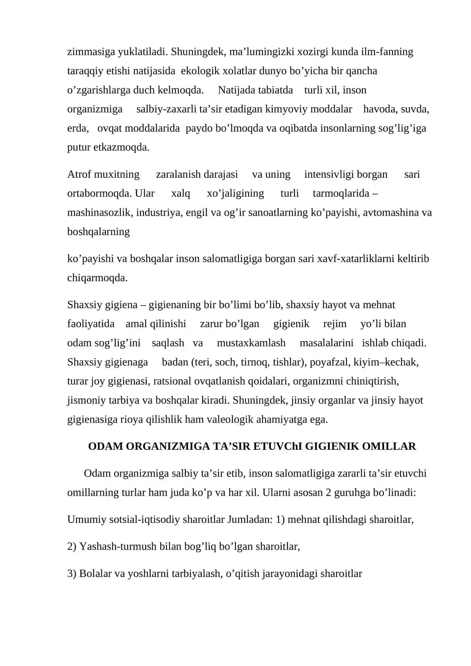 Gigiyena, uning ekologik va valeologik ahamiyati 3