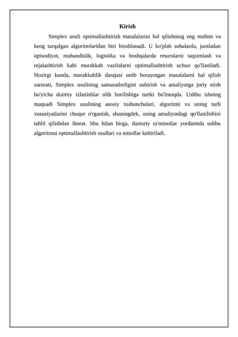 Simplex usuli algoritmi 3
