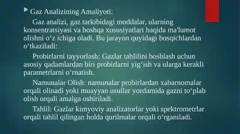 Gazlarning tarkibi tahlil qilish 3