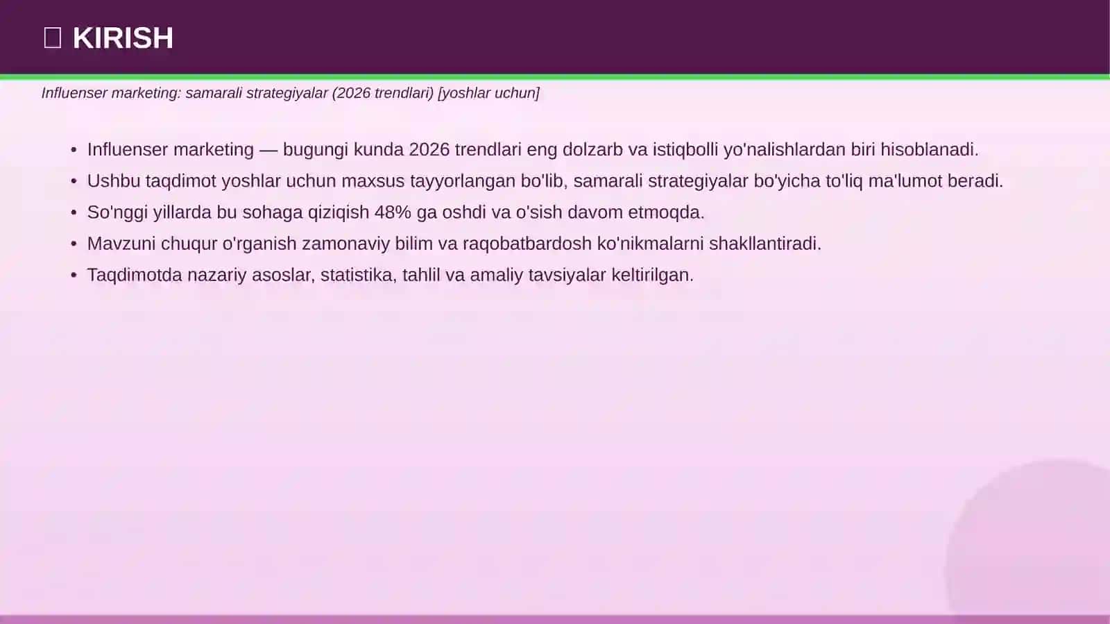 Influenser marketing: samarali strategiyalar (2026 trendlari) 3