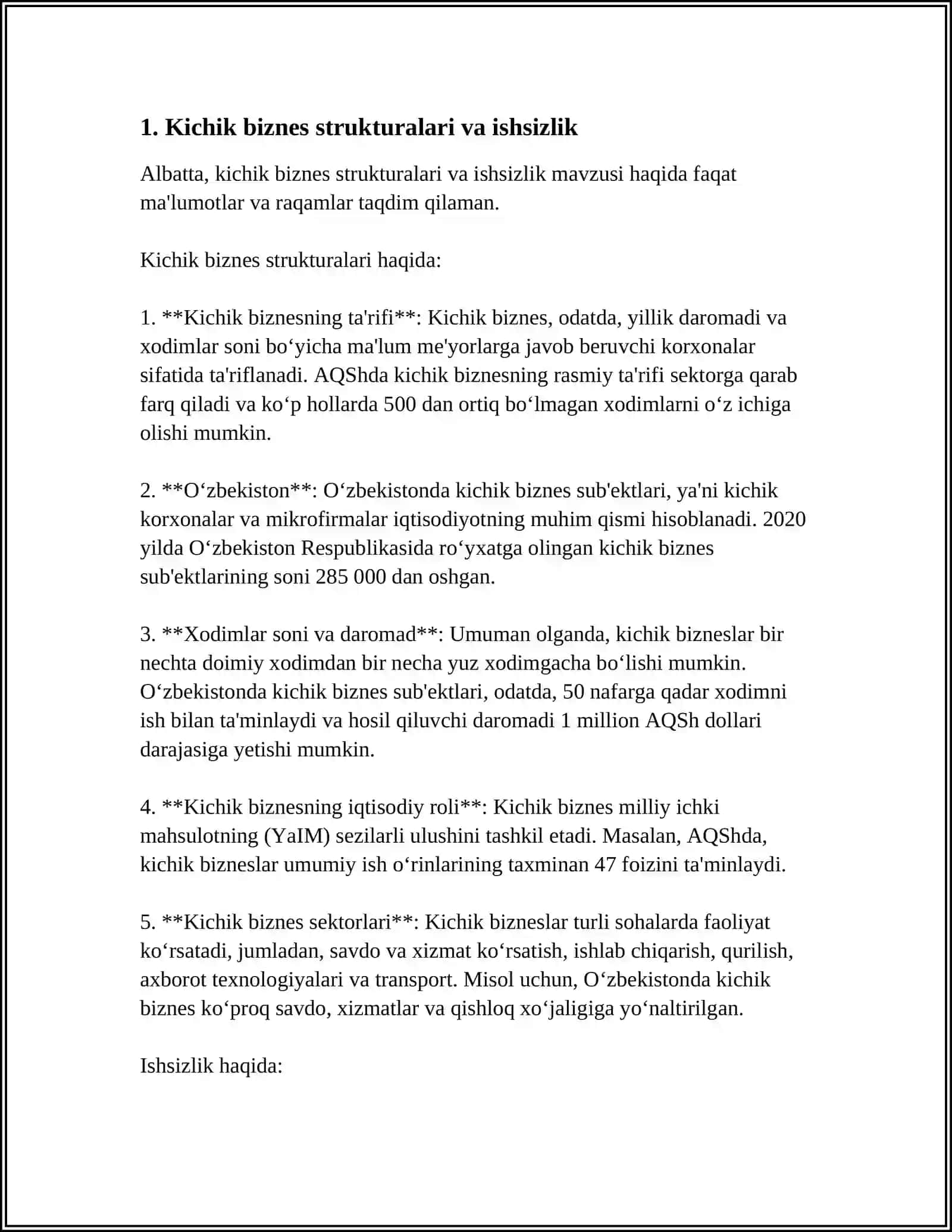 Kichik Biznes Strukturalari 3