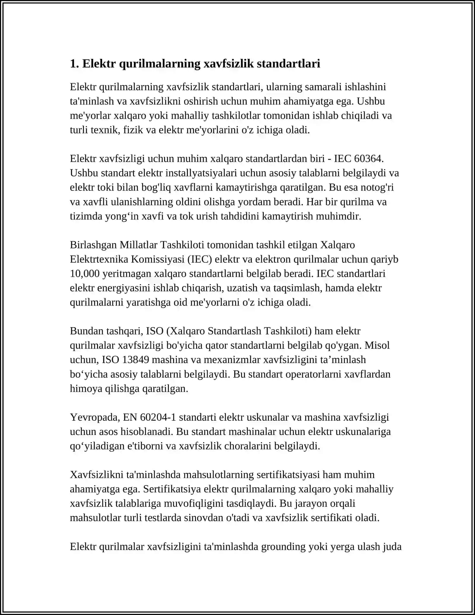 ELEKTR QURILMALARINING YONGʻIN XAVSIZLIGI 3