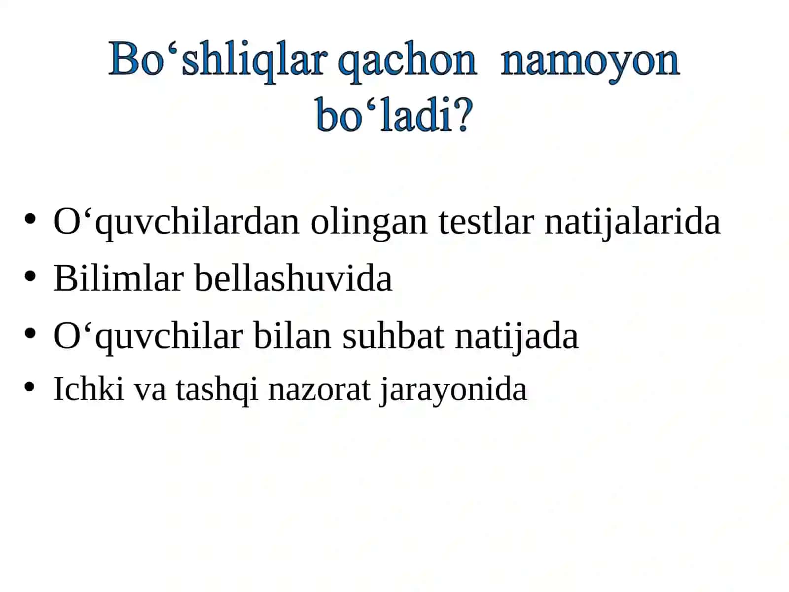 Biologiya fanida o‘quvchilardagi bo‘shliqlarning sabablari 3