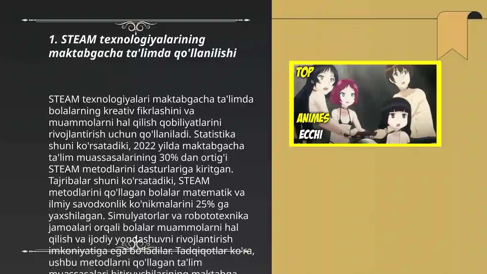 Maktabgacha ta'limda STEAM texnologiyalari fanining predmeti,obyekti,maqsadi va vazifalari 3