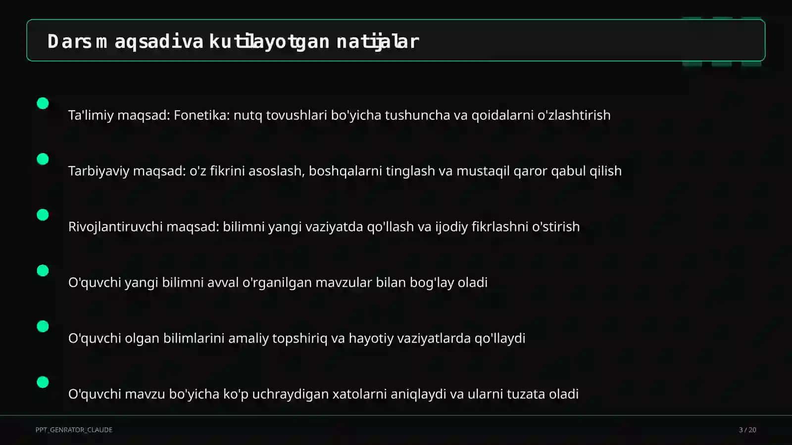 Fonetika: nutq tovushlari (5-sinf) 3