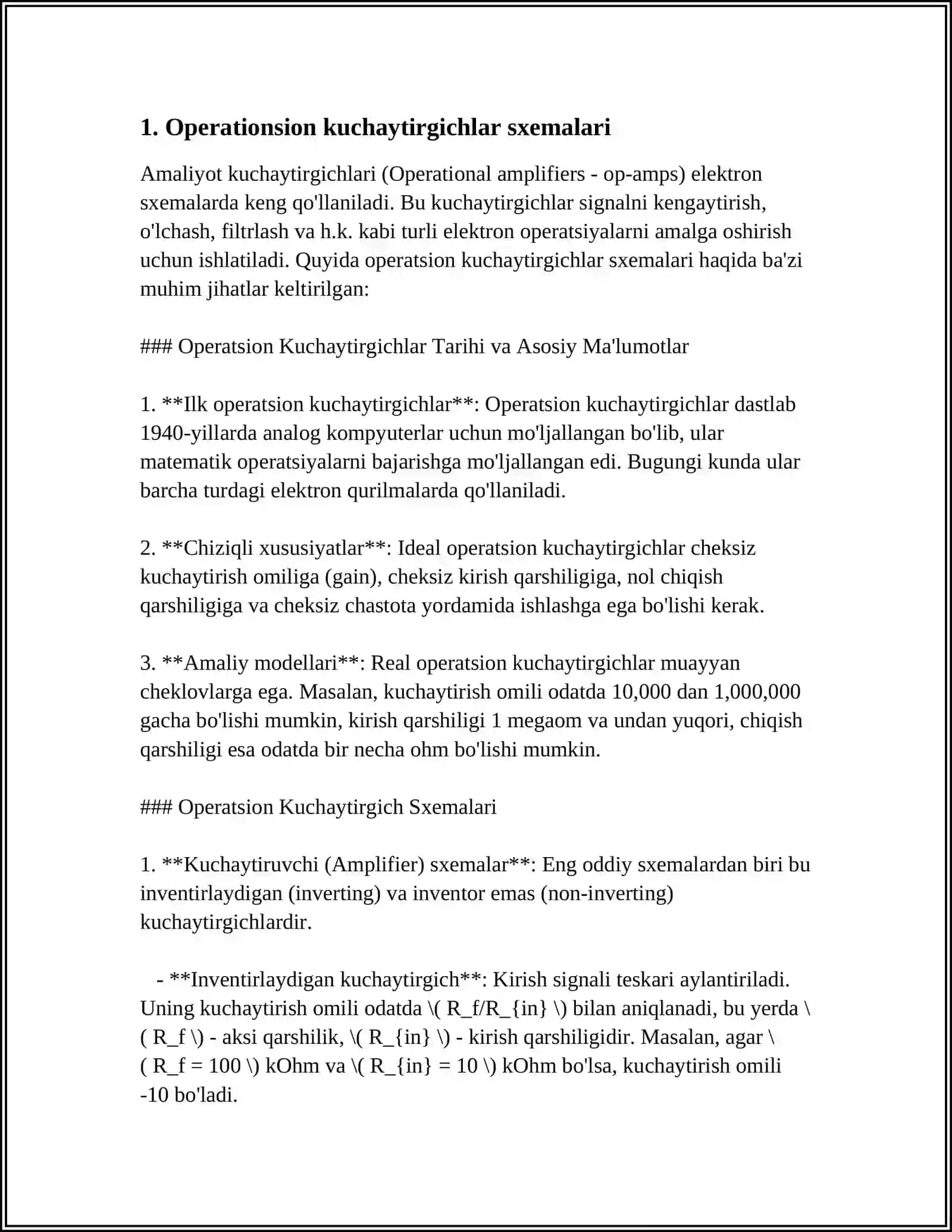 MIKROSXEMALAR ASOSIDA SIGNALLARNI KUCHAYTIRISH SXEMALARI 3