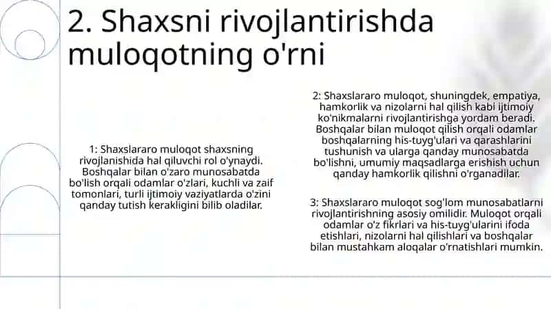 Muloqot Va Shaxslararo Munosabatlar Ijtimoiy Psixologiyaning Mavzuidir 3