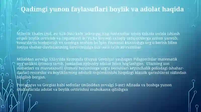 Qadimgi Yunon Iqtisodiy G'oyalari 3
