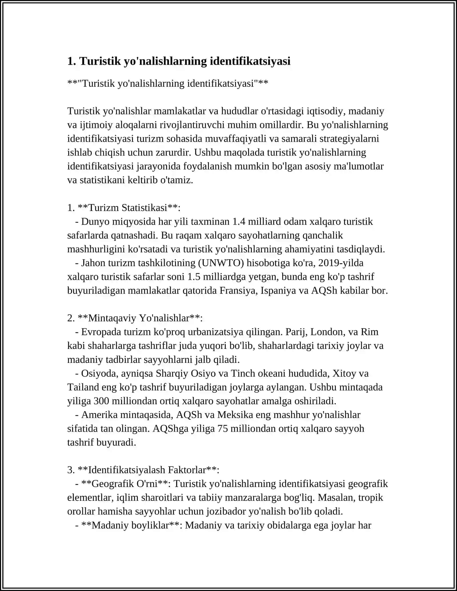 Turistik Yo'nalishlarning Identifikatsiyasi 3