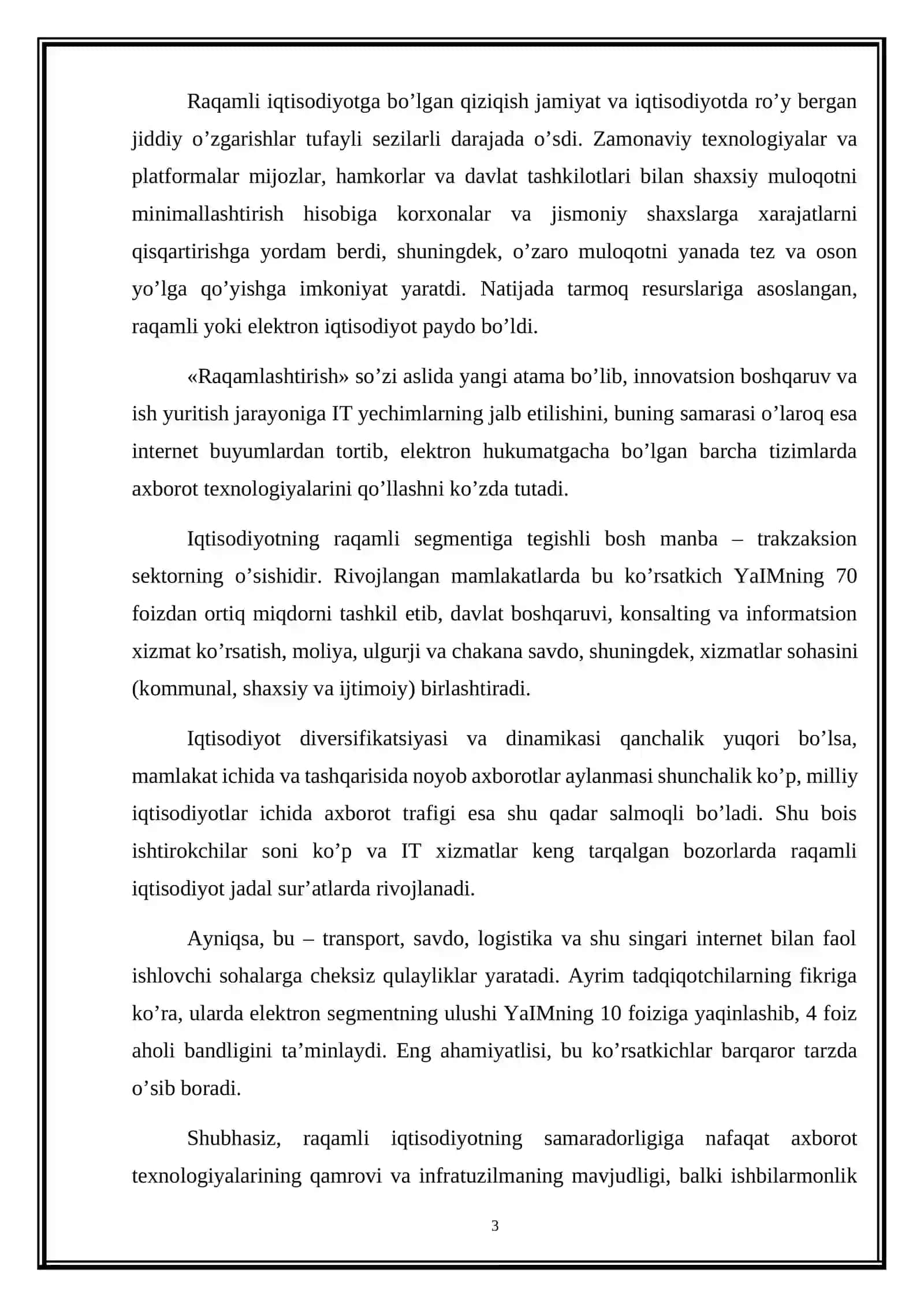 Raqamli texnologiyalar va ularning zamonaviy iqtisodiyotdagi roli 3
