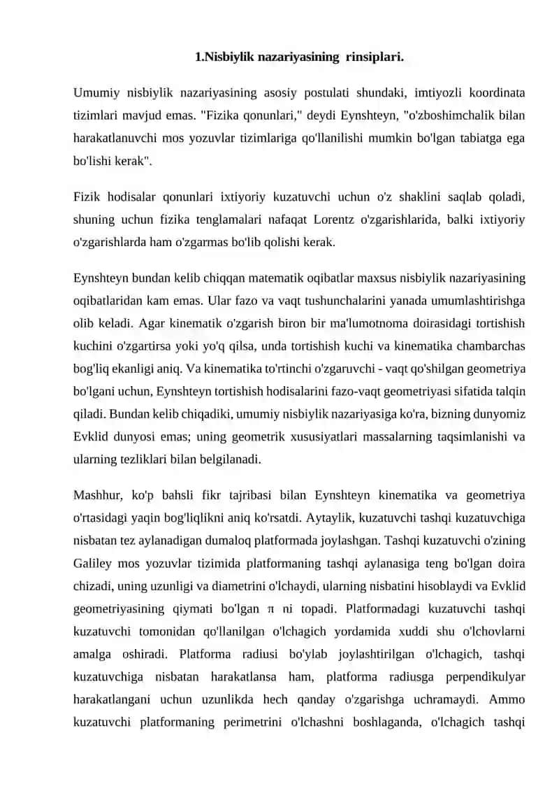 NISBIYLIK NAZARIYASI ELEMENТLARI 3