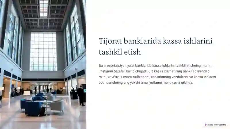 Tijorat banklarida kassa ishlarini tashkil etish 3