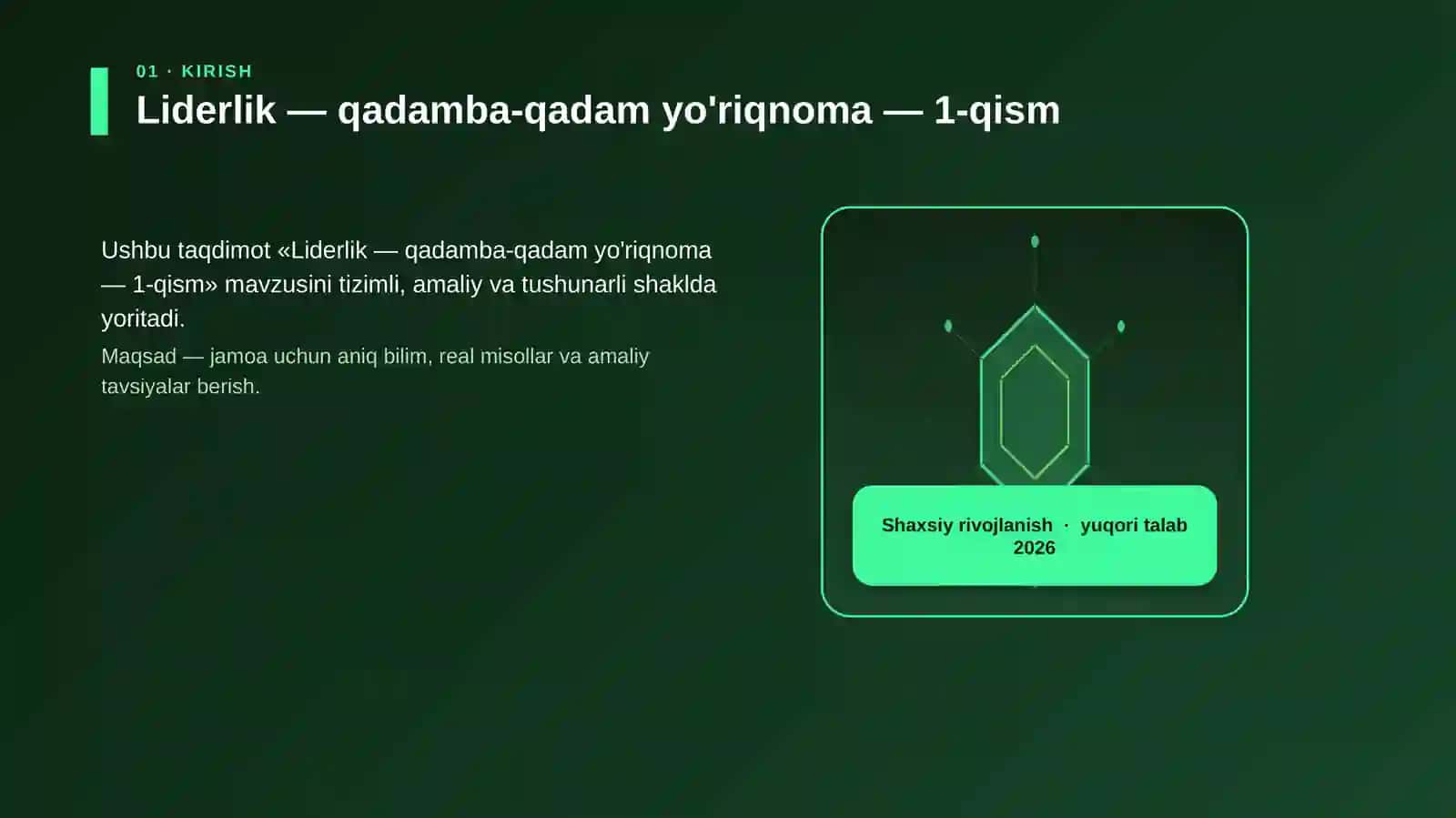 Liderlik — qadamba-qadam yo'riqnoma — 1-qism 3