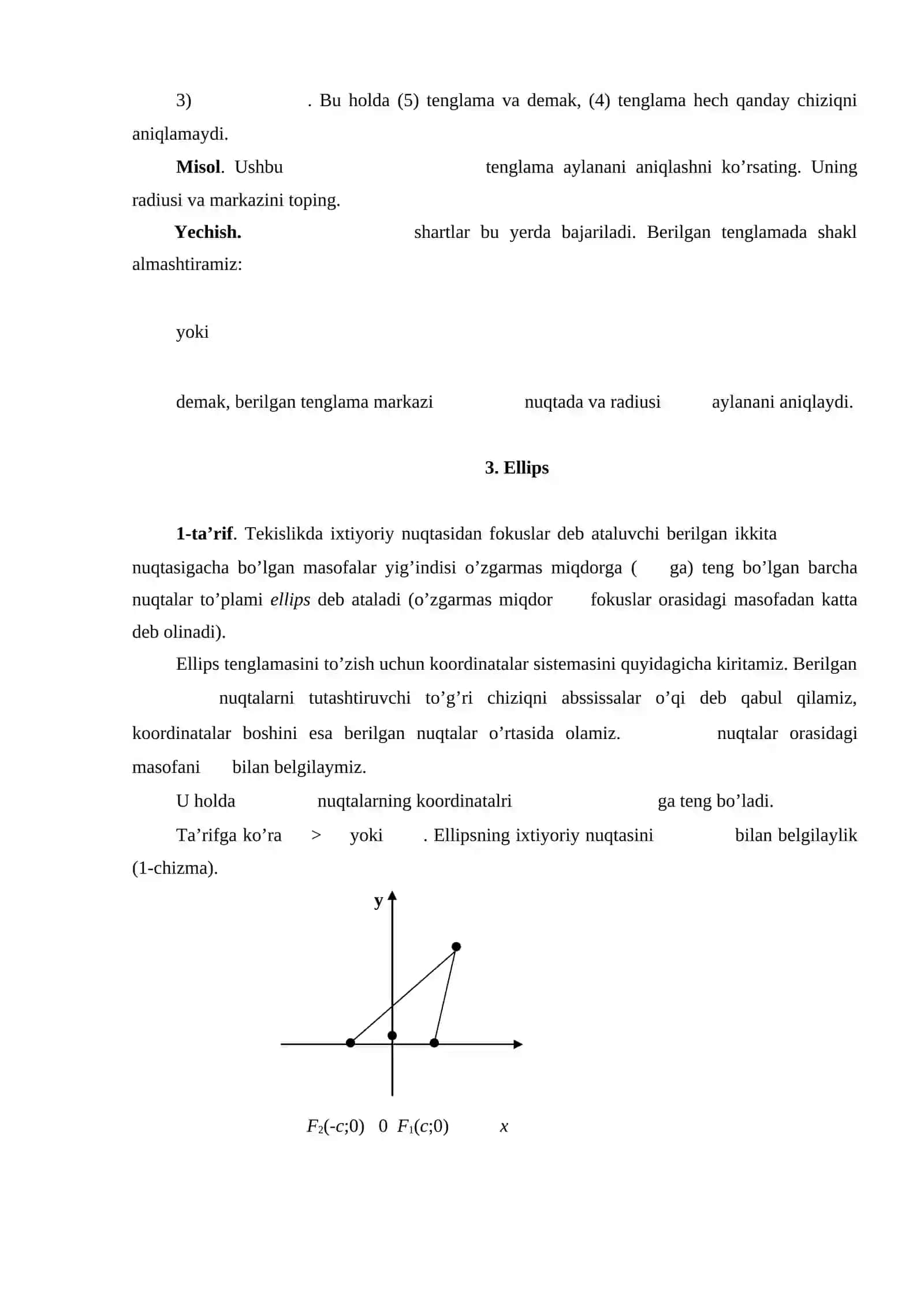 Ikkinchi tartibli egri chiziqlar 3