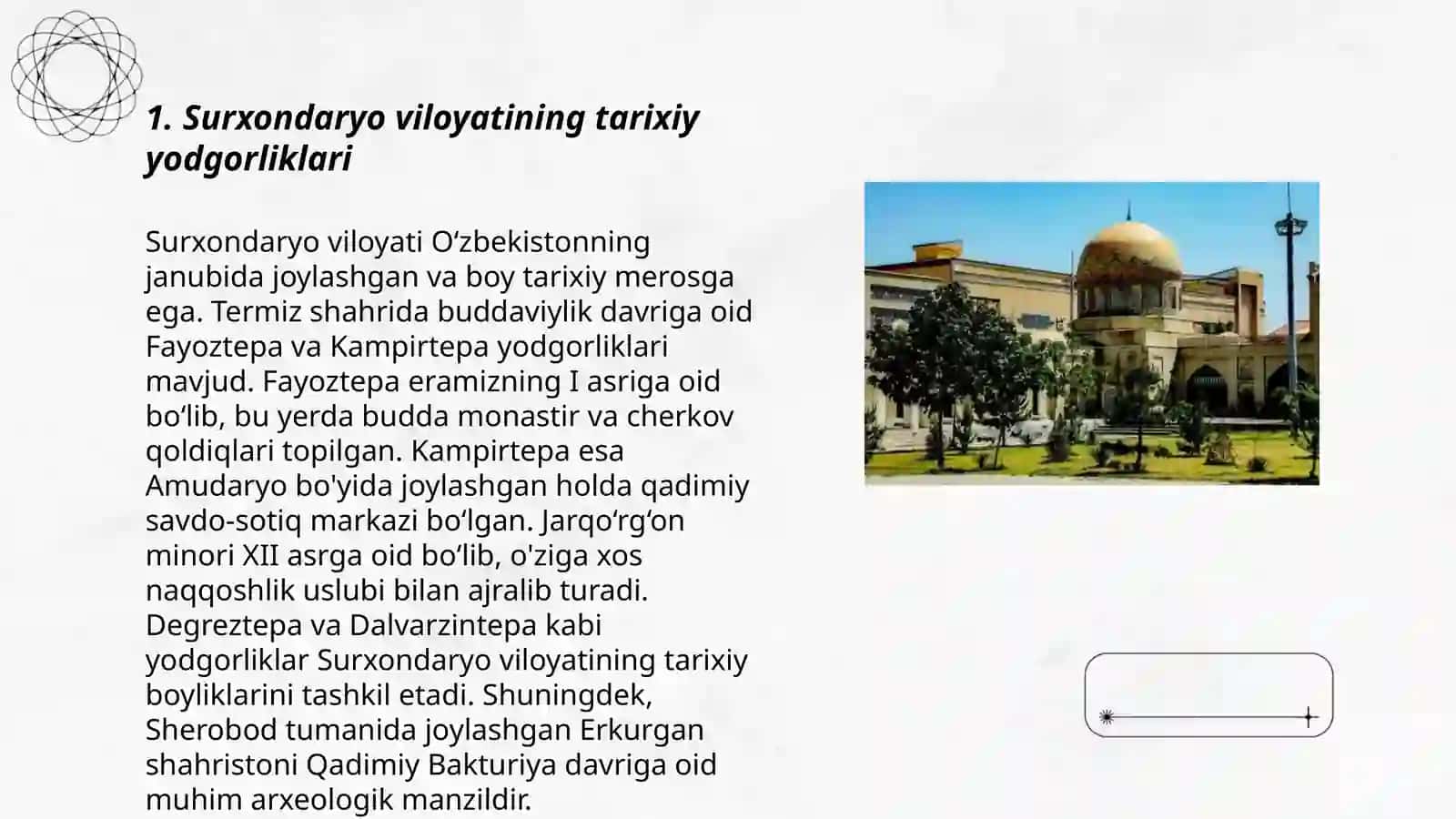 Fayoztepa va Kampirtepa arxeologik yodgorliklari 3
