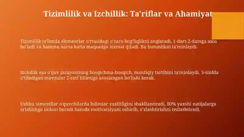 Ta'limning tizimlilik va izchillik prinsiplarini amalga oshirish 3