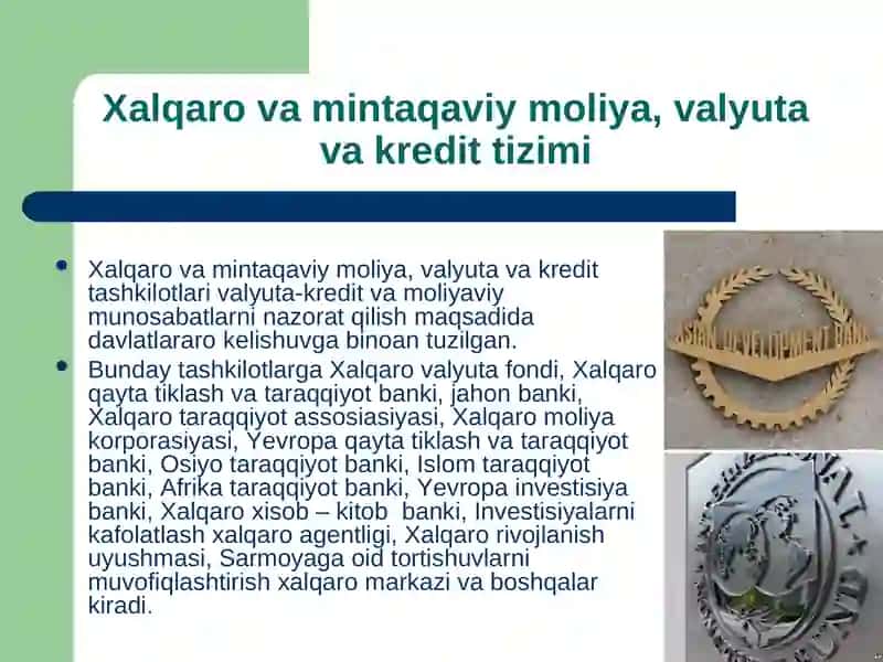 Xalqaro va mintaqaviy moliya, valyuta va kredit tizimi 3