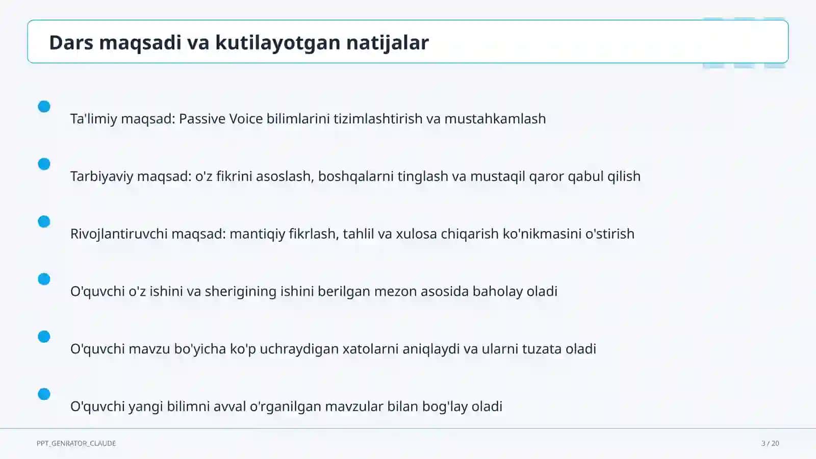 Passive Voice (9-sinf) 3