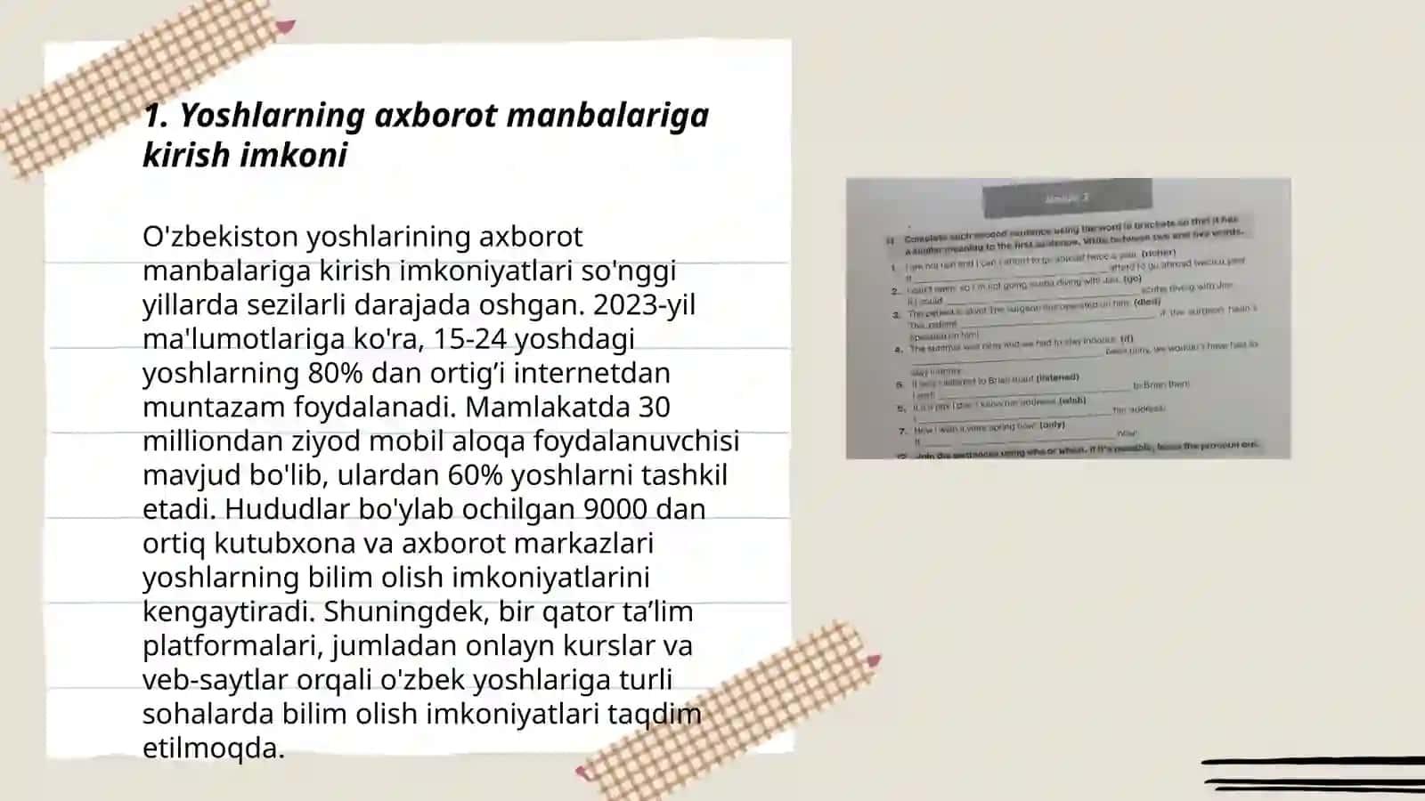 Yoshlarni axborotni qabul qilishligi va ularga nisbatan ongli munosabatlarni shakllantirish 3