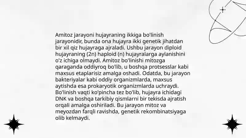 Gulli o'simlklar olamida amitoz, mitoz va meyozning ahamiyati 3