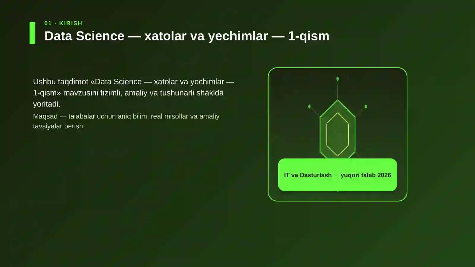 Data Science — xatolar va yechimlar — 1-qism 3