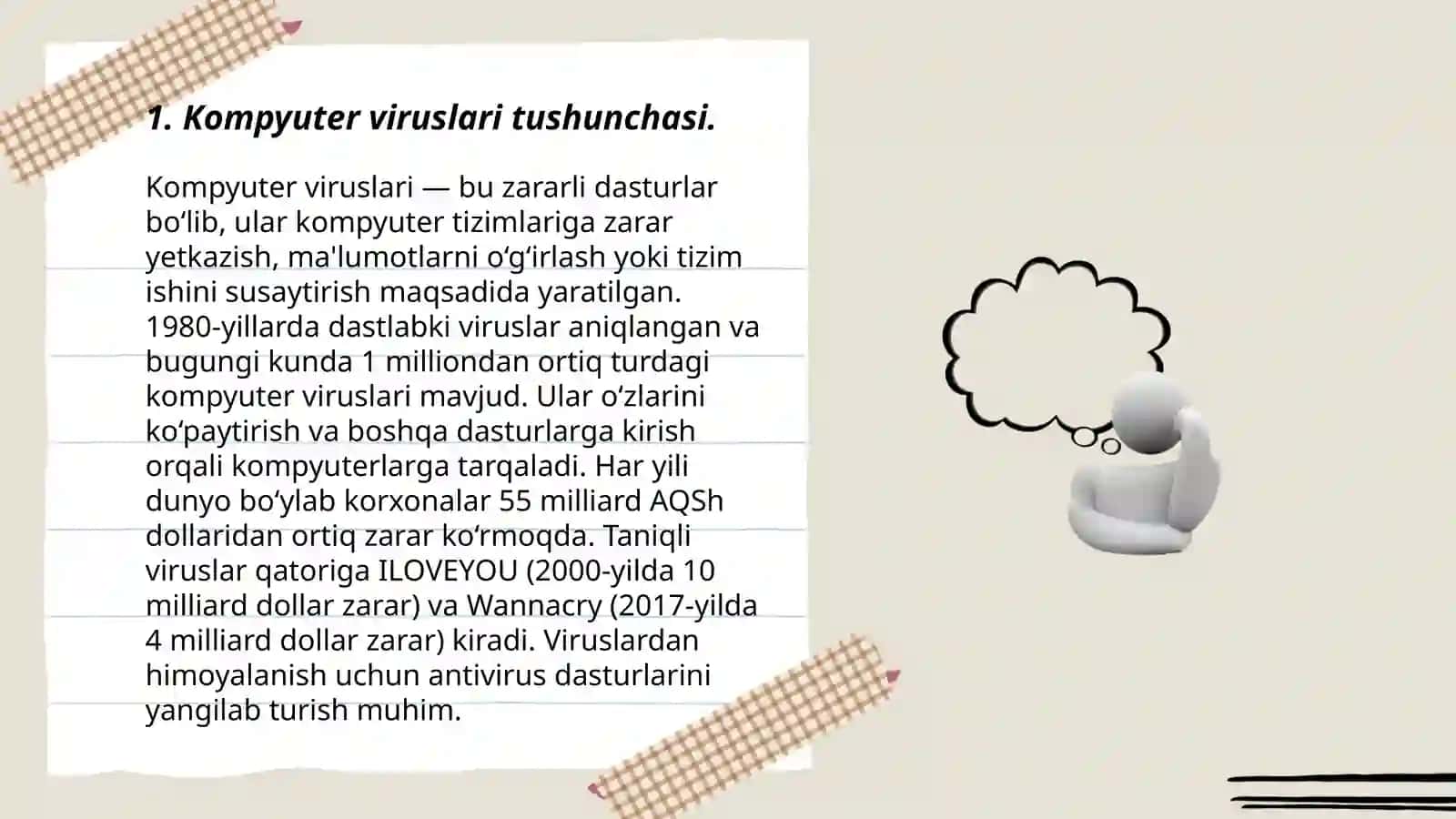 Kompyuterni viruslardan himoyalash.Antivirus dasturlaridan foydalanish 3