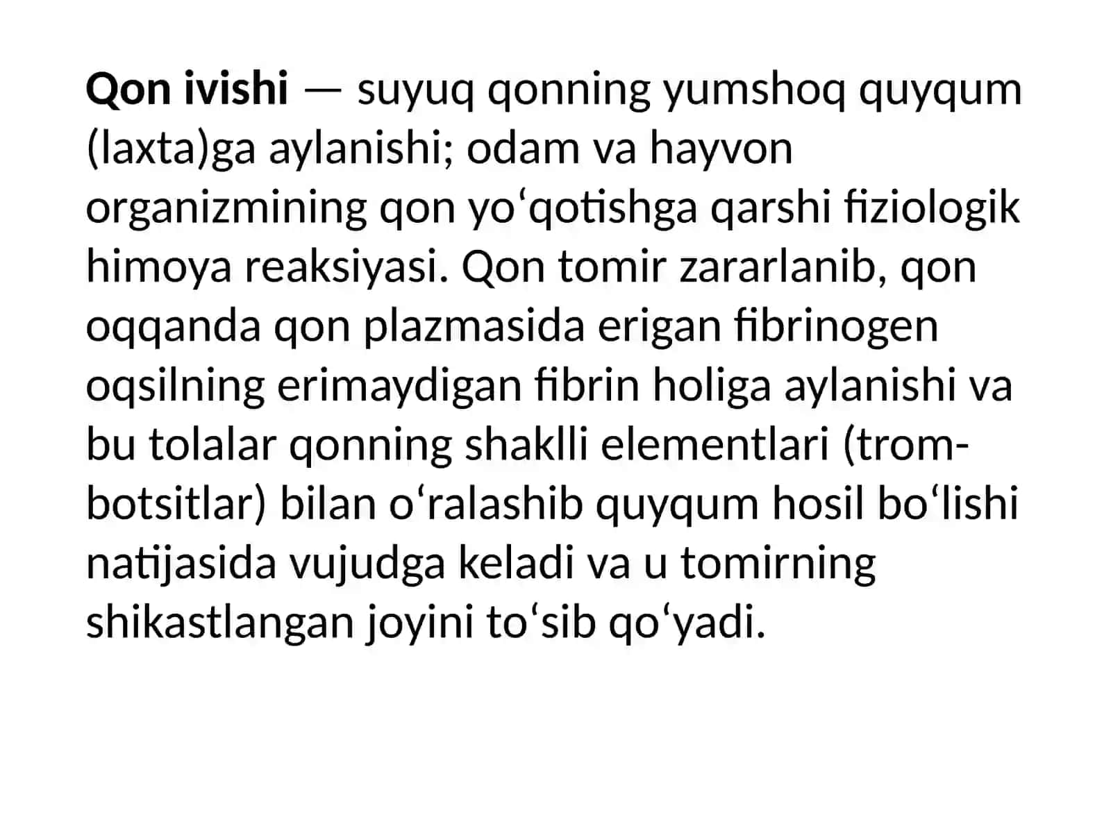 Qon ivish mexanizmi fibrinoliz 3