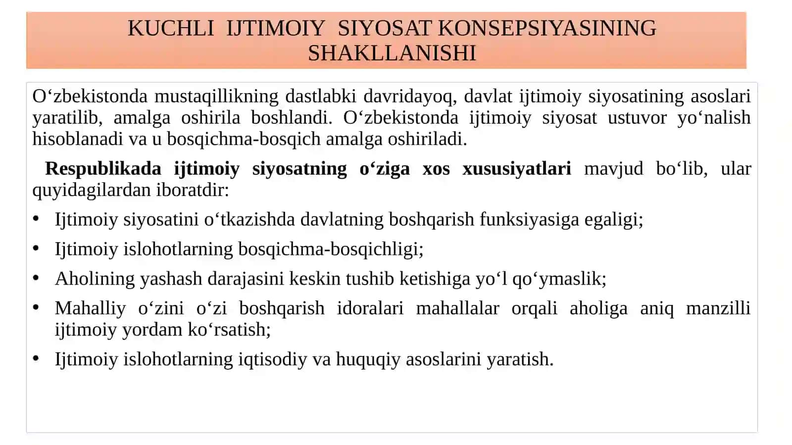 O’ZBEKISTON RESPUBLIKASIDAGI IJTIMOIY O’ZGARISHLAR, MA’NAVIY VA MADANIY TARAQQIYOT 3