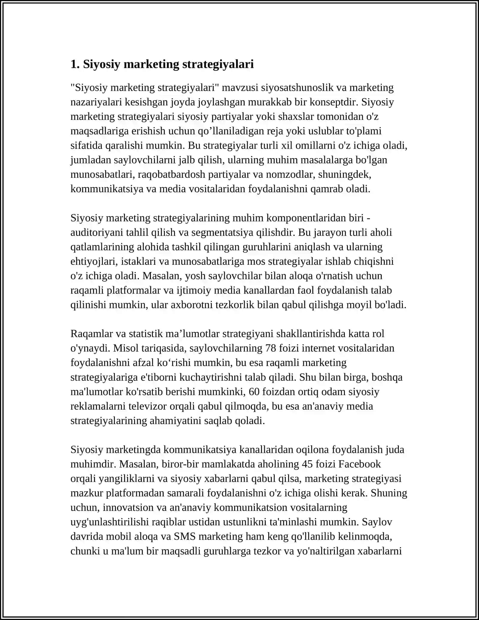 Siyosiy marketing strategiyalari 3