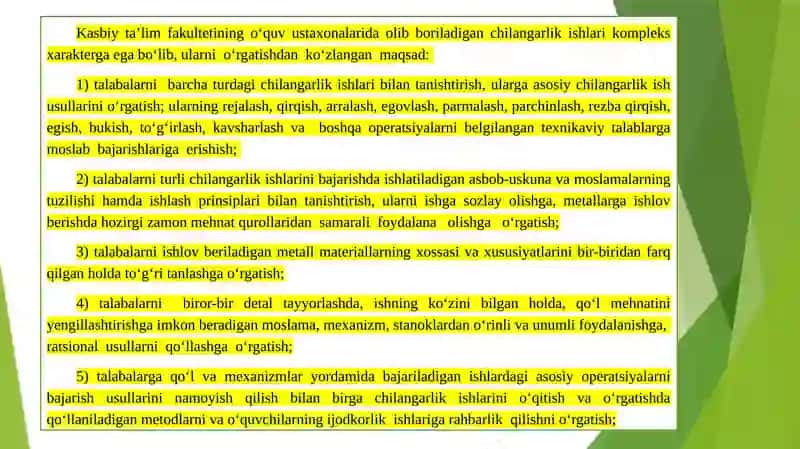 Chilangarlik ishlari haqida umumiy ma'lumot 3