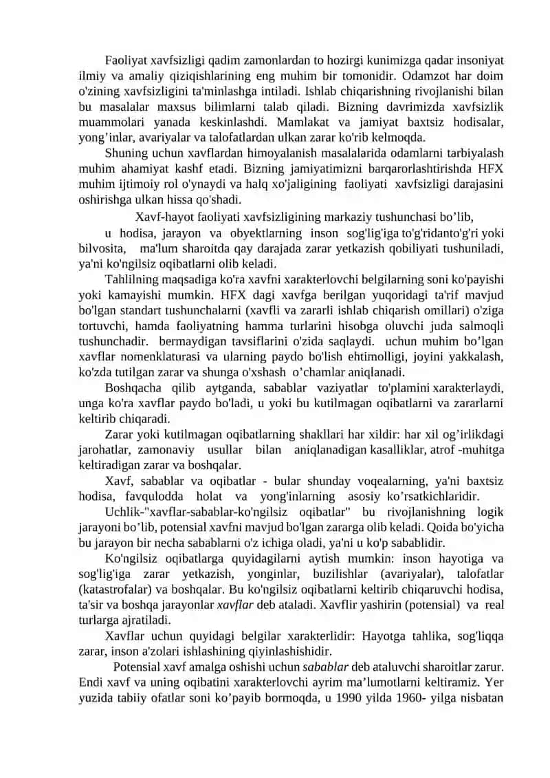 Hayot faoliyati xavfsizligi asoslari 3