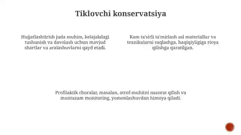Tiklovchi konservatsiya 3