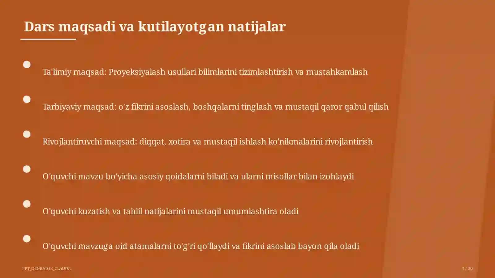 Proyeksiyalash usullari (8-sinf) 3