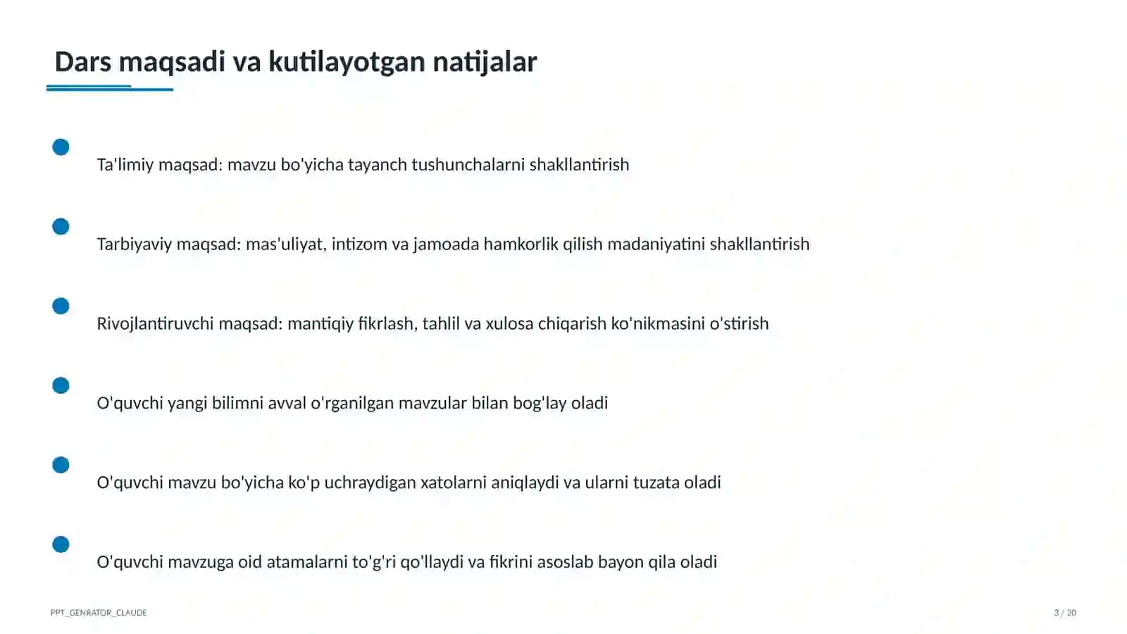 Yangi Milliy o'quv dasturi: asosiy o'zgarishlar 3