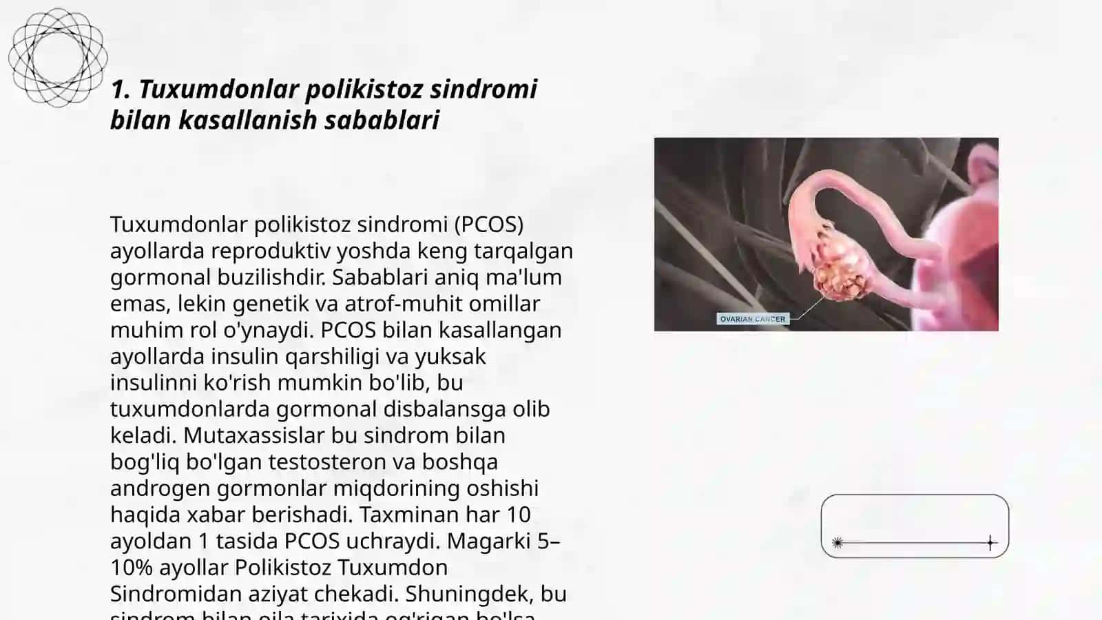 Tuxumdonlar polikistoz kistasi kasalligi 3