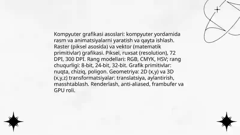 Kompyuter grafikasi asoslari 3