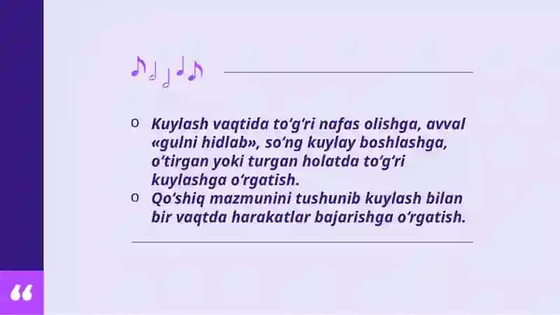 Bolalarni qo’shiq kuylashga o’rgatish 3