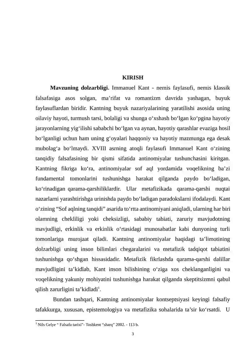 IMMANUEL KANTNING ANTINOMIYALAR HAQIDAGI TA’LIMOTI 3