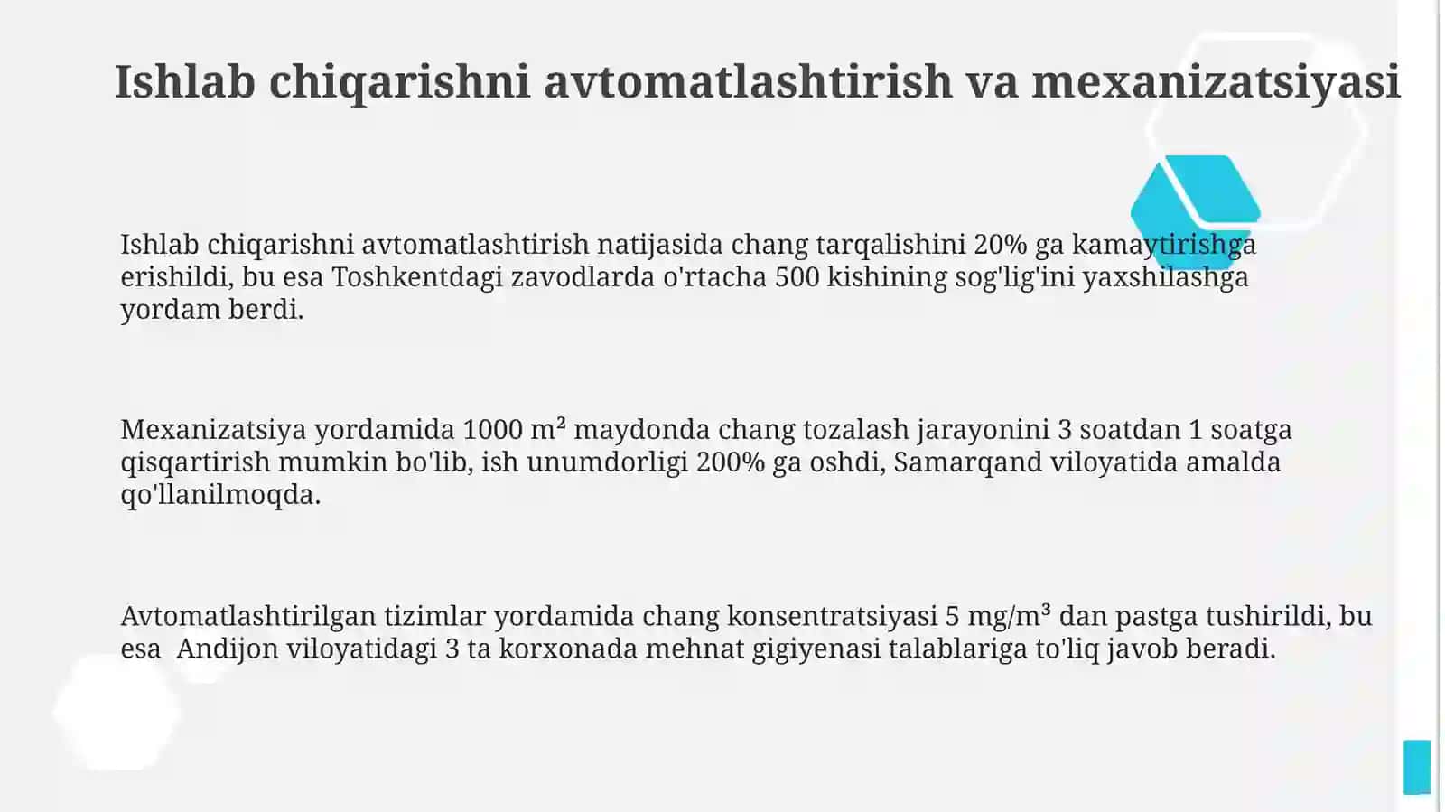 Ishlab chiqarishda changni dispesligini aniqlash Ishalab chiqarishda changnigigiyenikmeyorlash 3