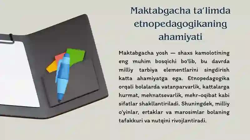 MAKTABGACHA TAʼLIM ETNOPEDAGOGIKA FANINING METODOLOGIK ASOSLARI 3