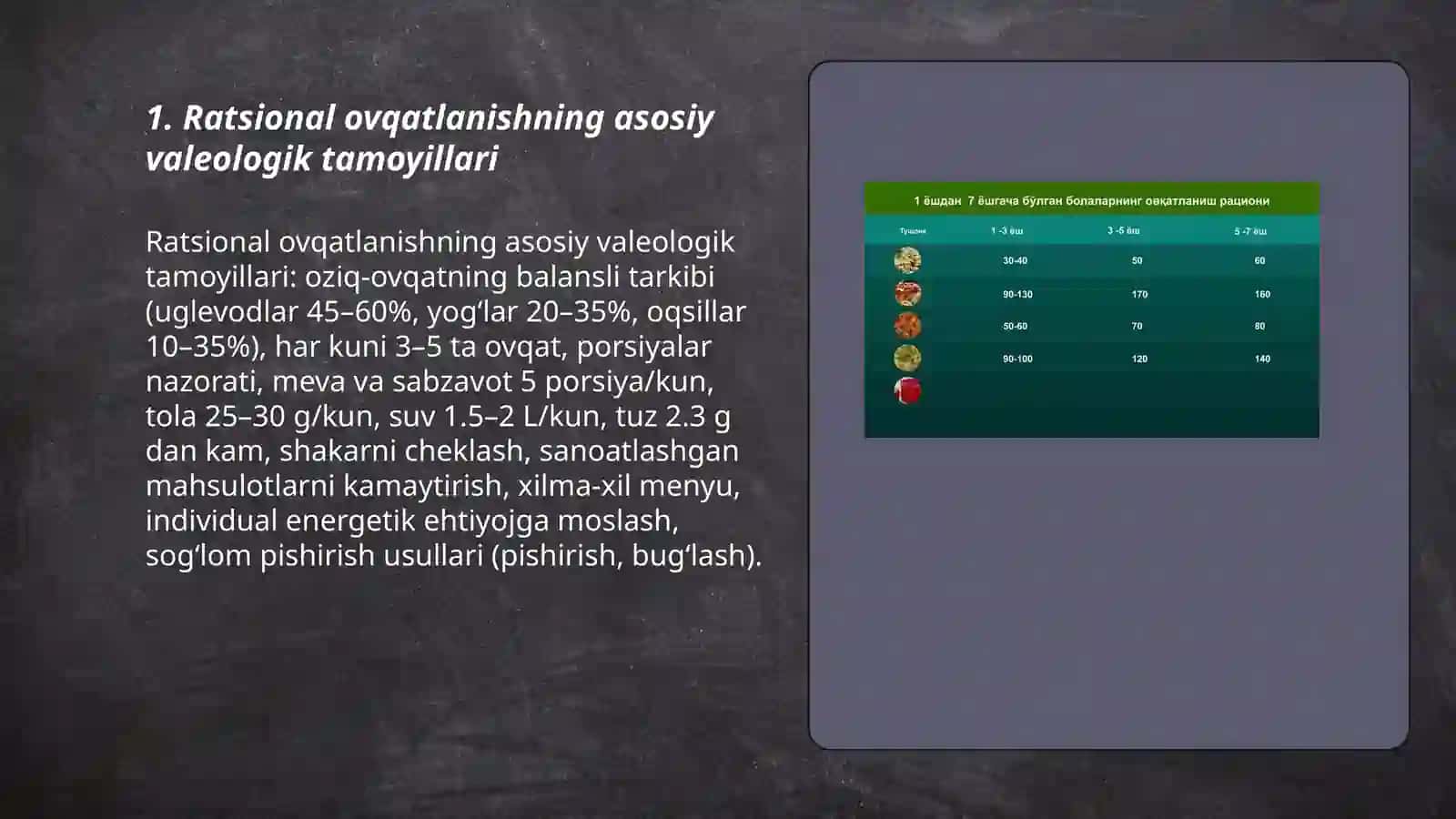 Ratsional ovqatlanishning valeologik tamoyillari 3