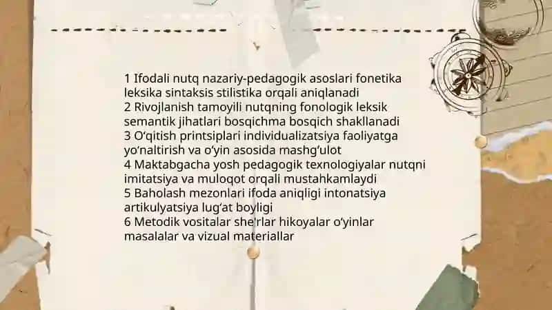 Maktabgacha taʼlim tashkiloti tarbiyachisining bolalarning ifodali nutqini shakllantirish metodikasining usul va vositalari 3
