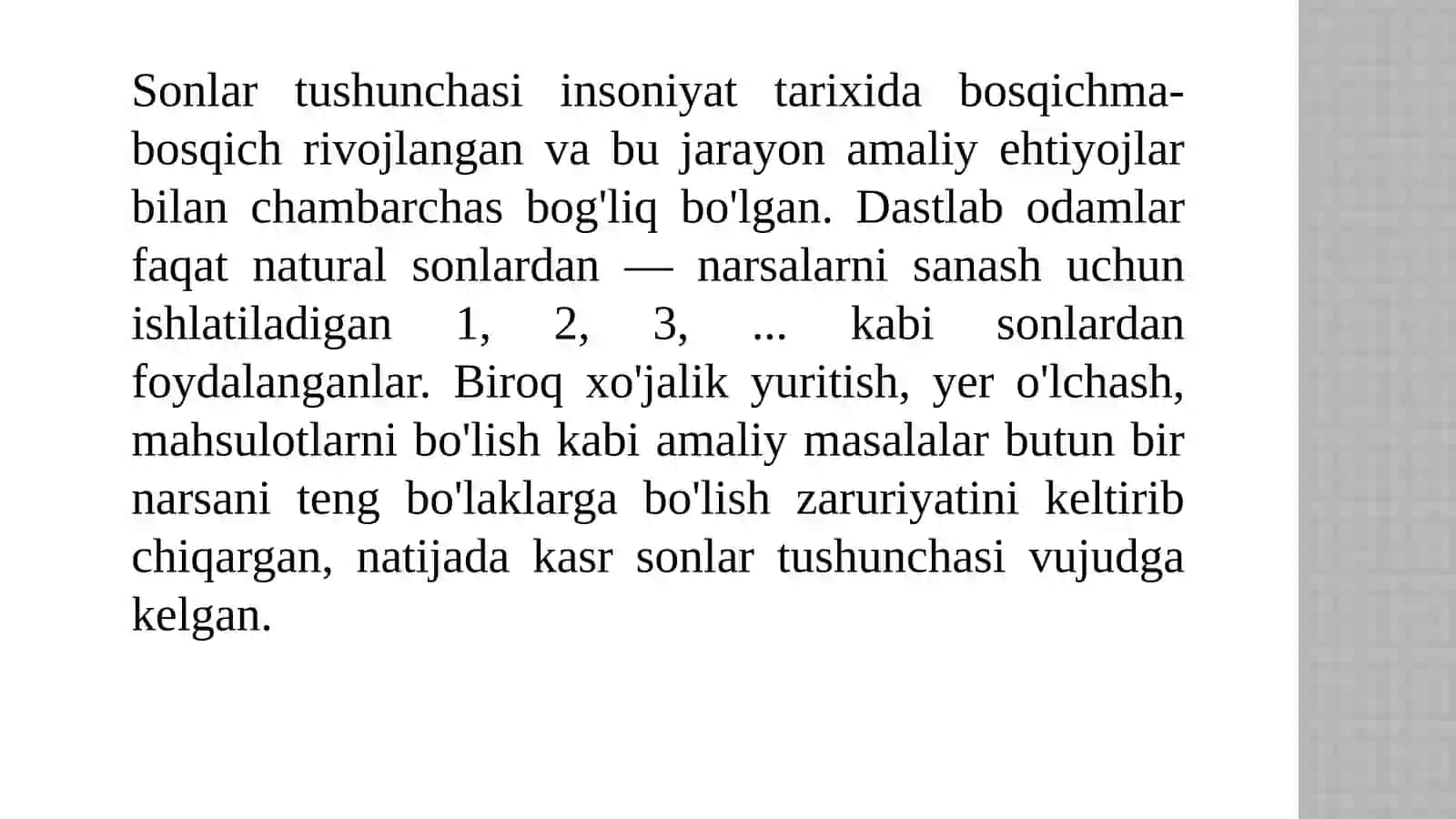 Butun sonlar tushunchasi 3
