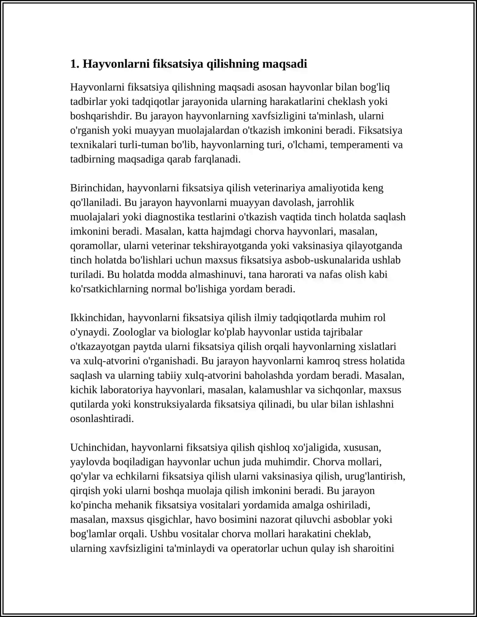 HAYVONLARNI FIKSATSIYA QILISH 3