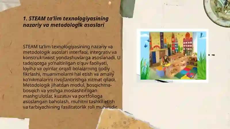 Maktabgacha taʼlimda STEAM taʼlim texnologiyasi fanining umumiy asoslari, predmeti va vazifalari 3