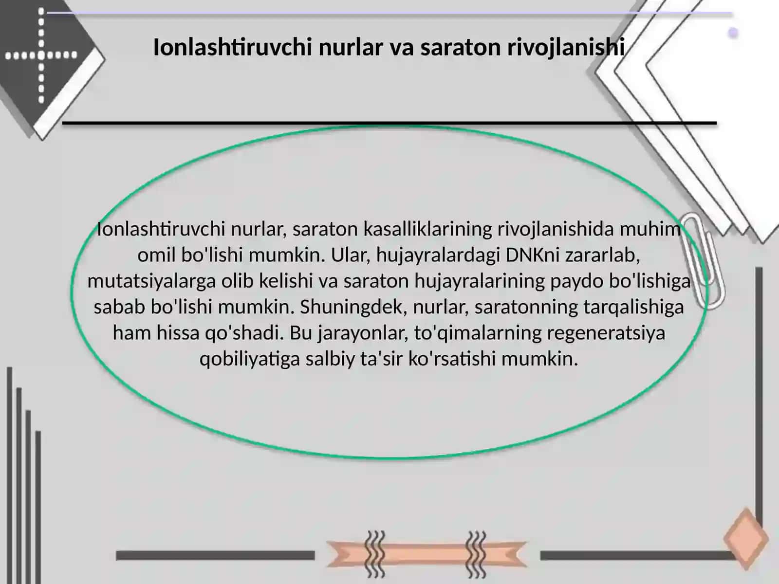 Ionlashtiruvchi nurlar biologik to'qimalarga ta'siri 3