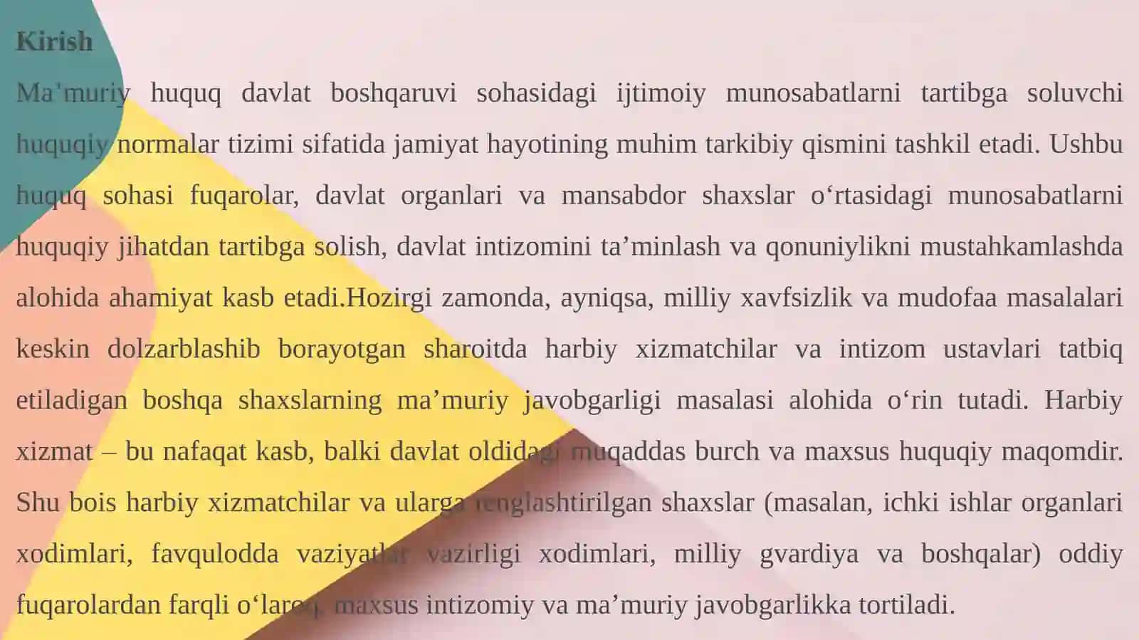 Harbiy xizmatchilar va intizom ustavlari tatbiq etiladigan boshqa shaxslarning javobgarligi 3