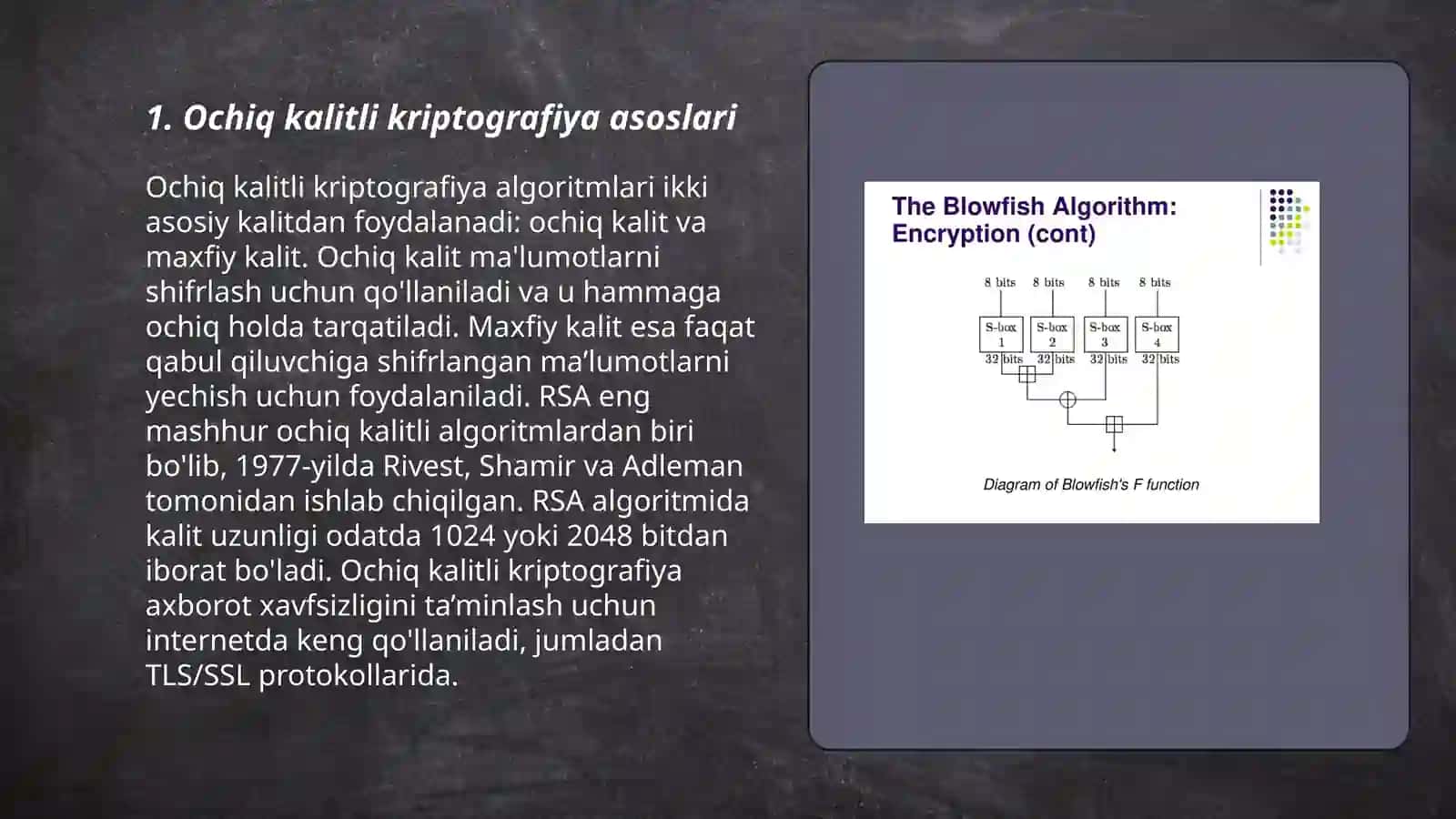 Ochiq kalitli shifrlash algoritmlari 3
