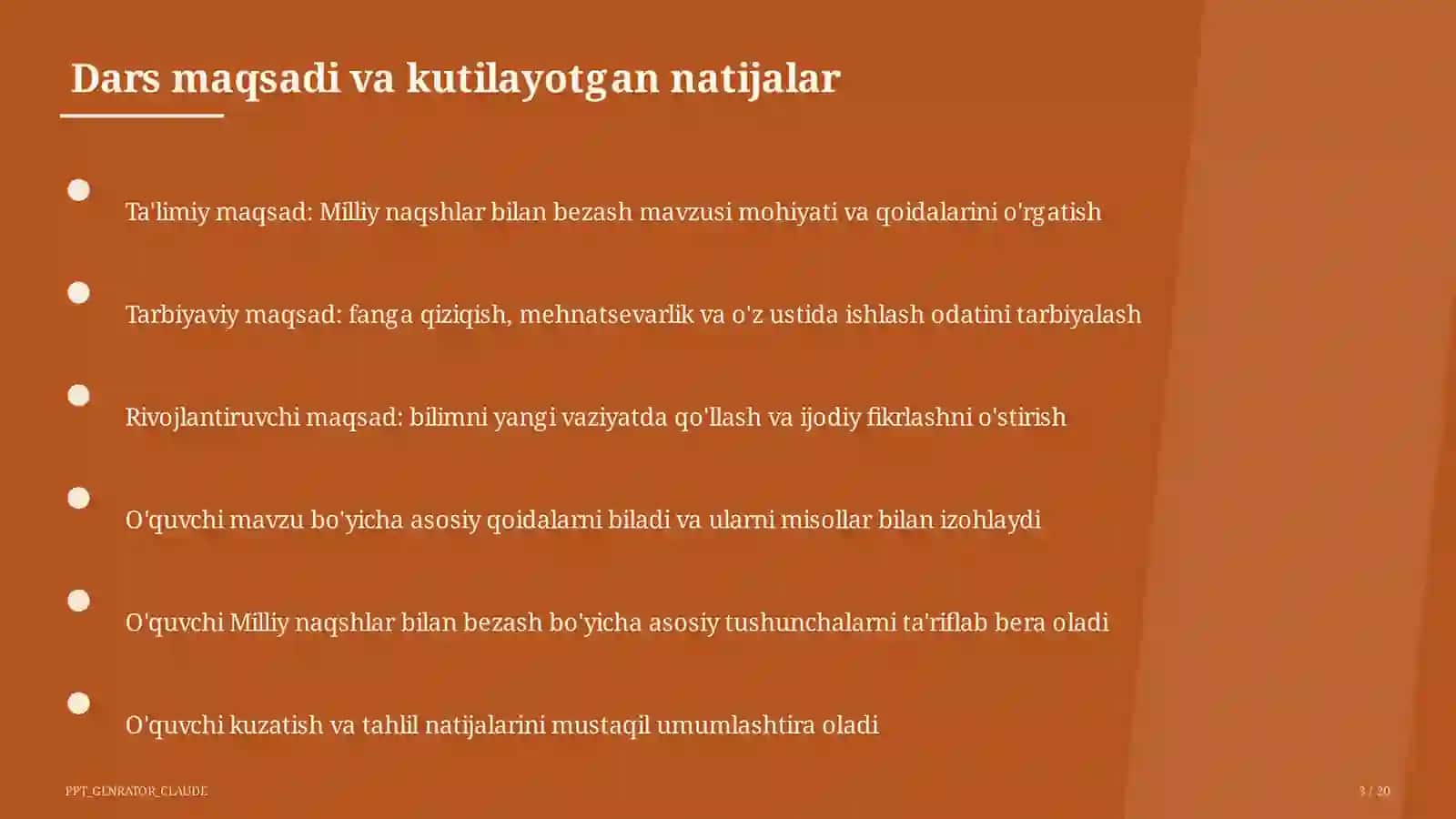 Milliy naqshlar bilan bezash (3-sinf) 3